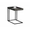 Arden C-shaped End Table - Black - Charcoal Grey - with Decor - Arden C-shaped End Table - Black - Charcoal Grey - with Decor
