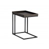 Arden C-shaped End Table - Black - Charcoal Grey - Front Side Angle