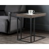 Arden C-shaped End Table - Black - Charcoal Grey - 