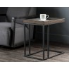 Arden C-shaped End Table - Black - Charcoal Grey - Lifestyle