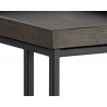 Arden C-shaped End Table - Black - Charcoal Grey - Side Closeup Angle