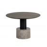 Monaco Coffee Table - Black - Light Grey Marble / Raw Umber/Charcoal Grey, Frontview