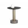 Monaco End Table - Gold - Light Grey Marble / Charcoal Grey - White BG - Monaco End Table - Gold - Light Grey Marble / Charcoal Grey - White BG
