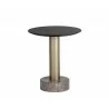 Monaco End Table - Gold - Light Grey Marble / Charcoal Grey - White - Monaco End Table - Gold - Light Grey Marble / Charcoal Grey - White