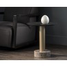 Monaco End Table - Gold - Light Grey Marble / Charcoal Grey - Lifestyle