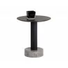 Monaco End Table - Black - Light Grey Marble / Raw Umber - Front Angle - Monaco End Table - Black - Light Grey Marble / Raw Umber - Front Angle
