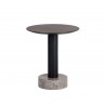 Monaco End Table - Black - Light Grey Marble / Raw Umber - Front withourh Decor