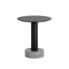 Monaco End Table - Black - Light Grey Marble / Raw Umber - Front withourh Decor - Monaco End Table - Black - Light Grey Marble / Raw Umber - Front withourh Decor