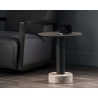 Monaco End Table - Black - Light Grey Marble / Raw Umber - Lifestyle