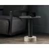 Monaco End Table - Black - Light Grey Marble / Raw Umber - Lifestyle - Monaco End Table - Black - Light Grey Marble / Raw Umber - Lifestyle