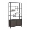 Stamos Bookcase - Black - Charcoal Grey - Angled View