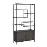 Stamos Bookcase - Black - Charcoal Grey - Angled View - Stamos Bookcase - Black - Charcoal Grey - Angled View