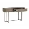 Jade Console Table - Antique Silver - Ash Grey - Drawer Opened - Jade Console Table - Antique Silver - Ash Grey - Drawer Opened