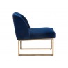 Nevin Lounge Chair - Sapphire Blue - Side Angle