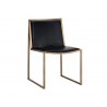 Blair Dining Chair - Antique Brass - Cantina Black - Angled