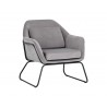 SUNPAN Watts Lounge Chair - Black - Antonio Charcoal/Polo Club Stone / Bravo Admiral, Angled View