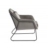 SUNPAN Watts Lounge Chair - Black - Antonio Charcoal/Polo Club Stone / Bravo Admiral, Side Angle