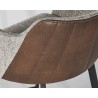 Griffin Counter Stool - November Grey / Bravo Cognac - Seat Back Close-up