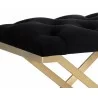Coral Ottoman - Gold - Abbington Black - Seat Close-up - Coral Ottoman - Gold - Abbington Black - Seat Close-up