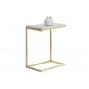 SUNPAN Amell End Table - White, Frontview with Decor