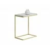 SUNPAN Amell End Table - White, Frontview with Decor - SUNPAN Amell End Table - White, Frontview with Decor
