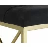 Bria Bench - Antique Brass - Black - Seat Close-Up - Bria Bench - Antique Brass - Black - Seat Close-Up