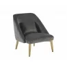 Riley Lounge Chair - Polo Club Kohl Grey - Angled View - Riley Lounge Chair - Polo Club Kohl Grey - Angled View