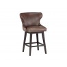 Ariana Swivel Counter Stool - Havana Dark Brown - Angled View