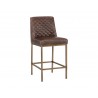 Leighland Counter Stool - Havana Dark Brown - Angled View