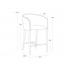 Asher Counter Stool - Flint Grey / Napa Taupe - Dimensions