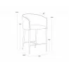 Asher Counter Stool - Flint Grey / Napa Taupe - Dimensions - Asher Counter Stool - Flint Grey / Napa Taupe - Dimensions