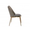 Dover Dining Chair - Bravo Portabella / Sparrow Grey - Side Angle
