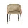 Asher Dining Armchair - Polo Club Toast / Dillon Chili - Front View