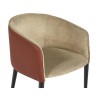 Asher Dining Armchair - Polo Club Toast / Dillon Chili - Top Angled Close-Up