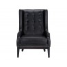 Sunpan Biblioteca Lounge Chair in Coal Black - Front