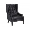 Sunpan Biblioteca Lounge Chair in Coal Black - Angled