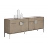 Jade Sideboard - Antique Silver - Ash Grey - Angled View with Decor