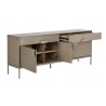 Jade Sideboard - Antique Silver - Ash Grey - Drawers Opened