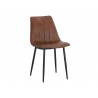Sunpan Drew Dining Chair - Black - Bravo Cognac/Bravo Portabella/Light Grey - Front Side Angle