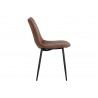 Sunpan Drew Dining Chair - Black - Bravo Cognac/Bravo Portabella/Light Grey - Side Angle
