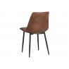 Sunpan Drew Dining Chair - Black - Bravo Cognac/Bravo Portabella/Light Grey - Back Side Angle