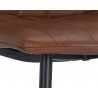Sunpan Drew Dining Chair - Black - Bravo Cognac/Bravo Portabella/Light Grey - Seat Closeup Angle