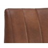 Sunpan Drew Dining Chair - Black - Bravo Cognac/Bravo Portabella/Light Grey - Seat Closeup Top Angle