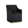 Zane Wheeled Lounge Chair - Abbington Black - Angled View