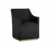 Zane Wheeled Lounge Chair - Abbington Black - Angled View - Zane Wheeled Lounge Chair - Abbington Black - Angled View