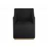 Zane Wheeled Lounge Chair - Abbington Black - Front - Zane Wheeled Lounge Chair - Abbington Black - Front