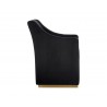 Zane Wheeled Lounge Chair - Abbington Black - Side Angle
