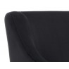 Zane Wheeled Lounge Chair - Abbington Black - Seat Back Close-up