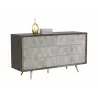 Aniston Dresser - Dark Mango - Shagreen Leather - Angled View - Aniston Dresser - Dark Mango - Shagreen Leather - Angled View