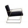  Sunpan Kristoffer Lounge Chair - Abbington Black - Side Angle